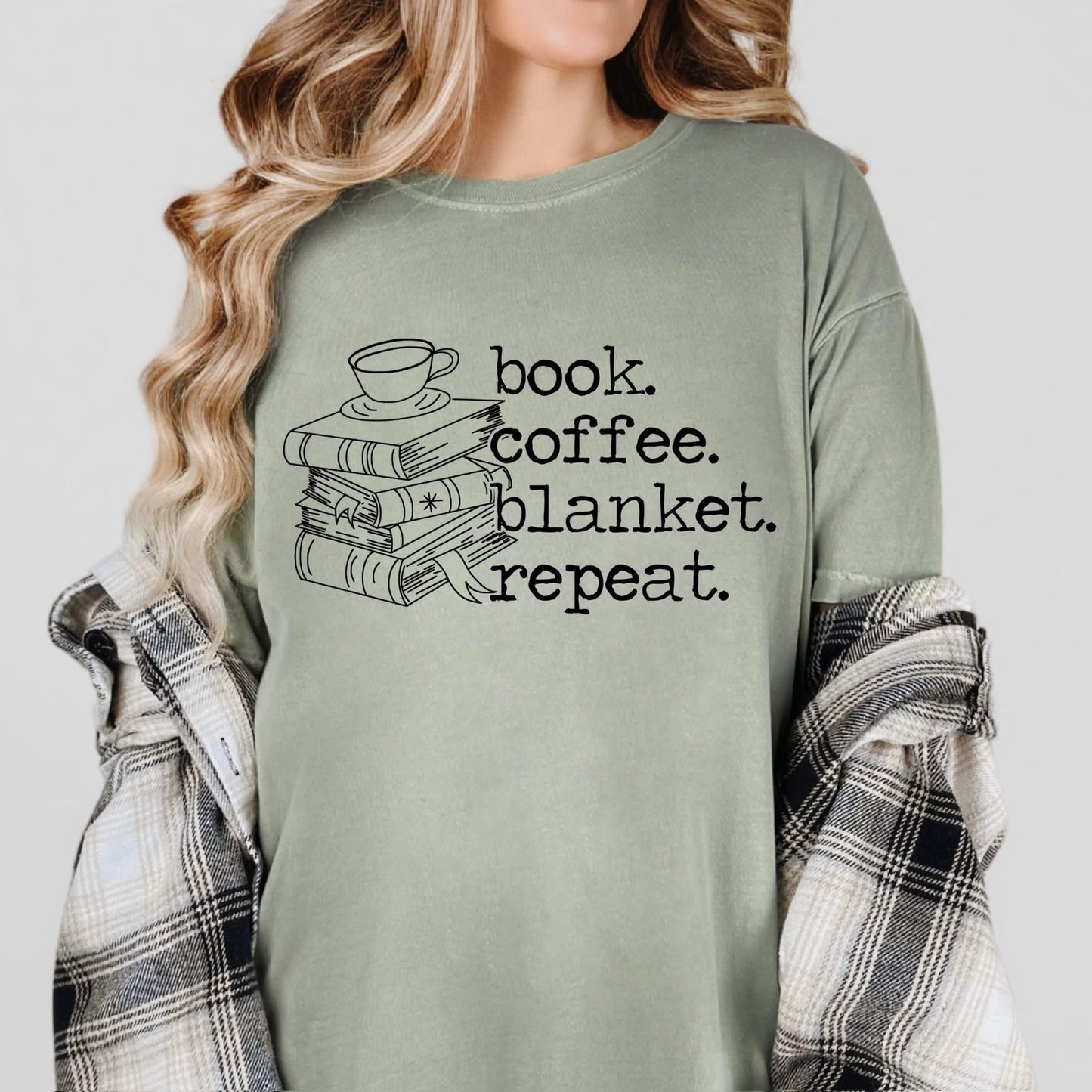 Book.Coffee.Blanket.Repeat tee