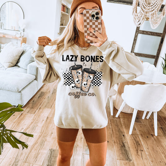 Lazy Bones Coffee tee (Black Ink)