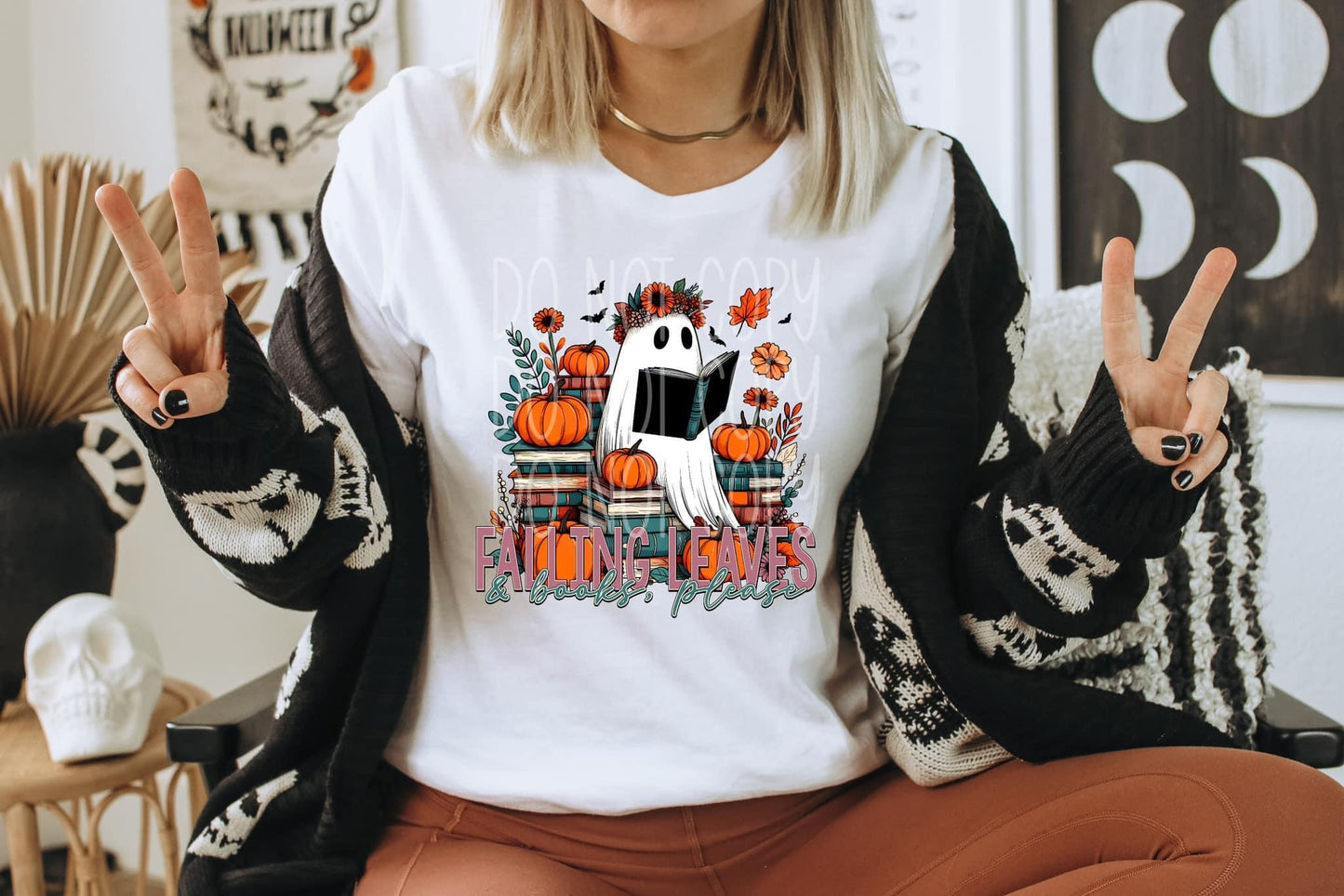 Falling Leaves & Books please tee