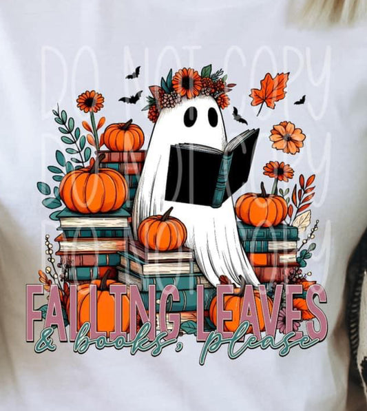 Falling Leaves & Books please tee