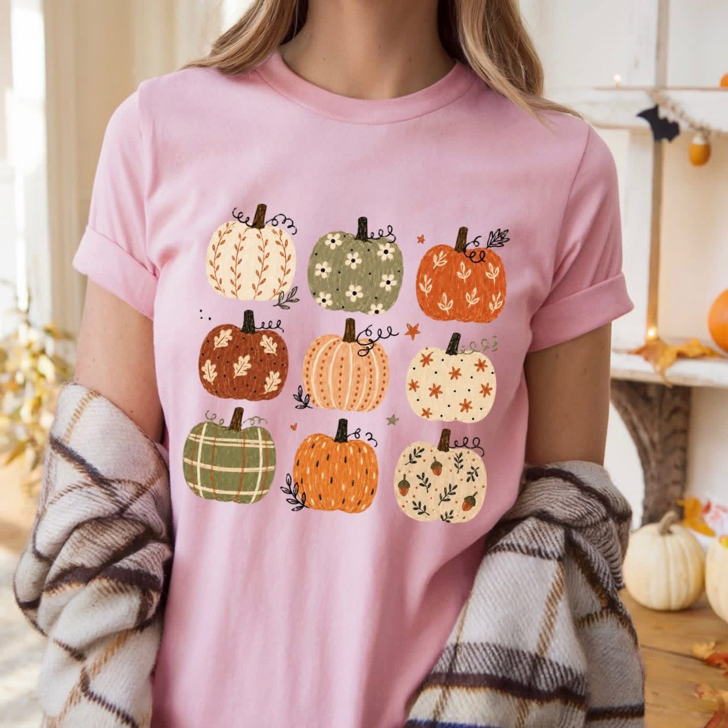Whimsical Pumpkin Collage tee