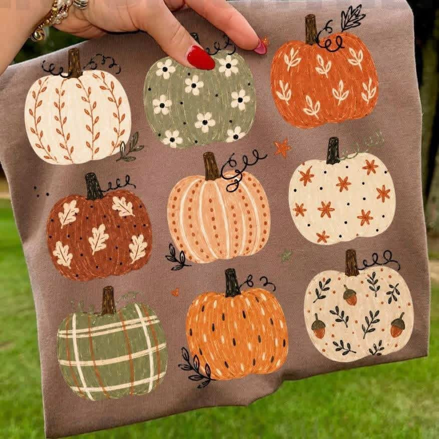 Whimsical Pumpkin Collage tee