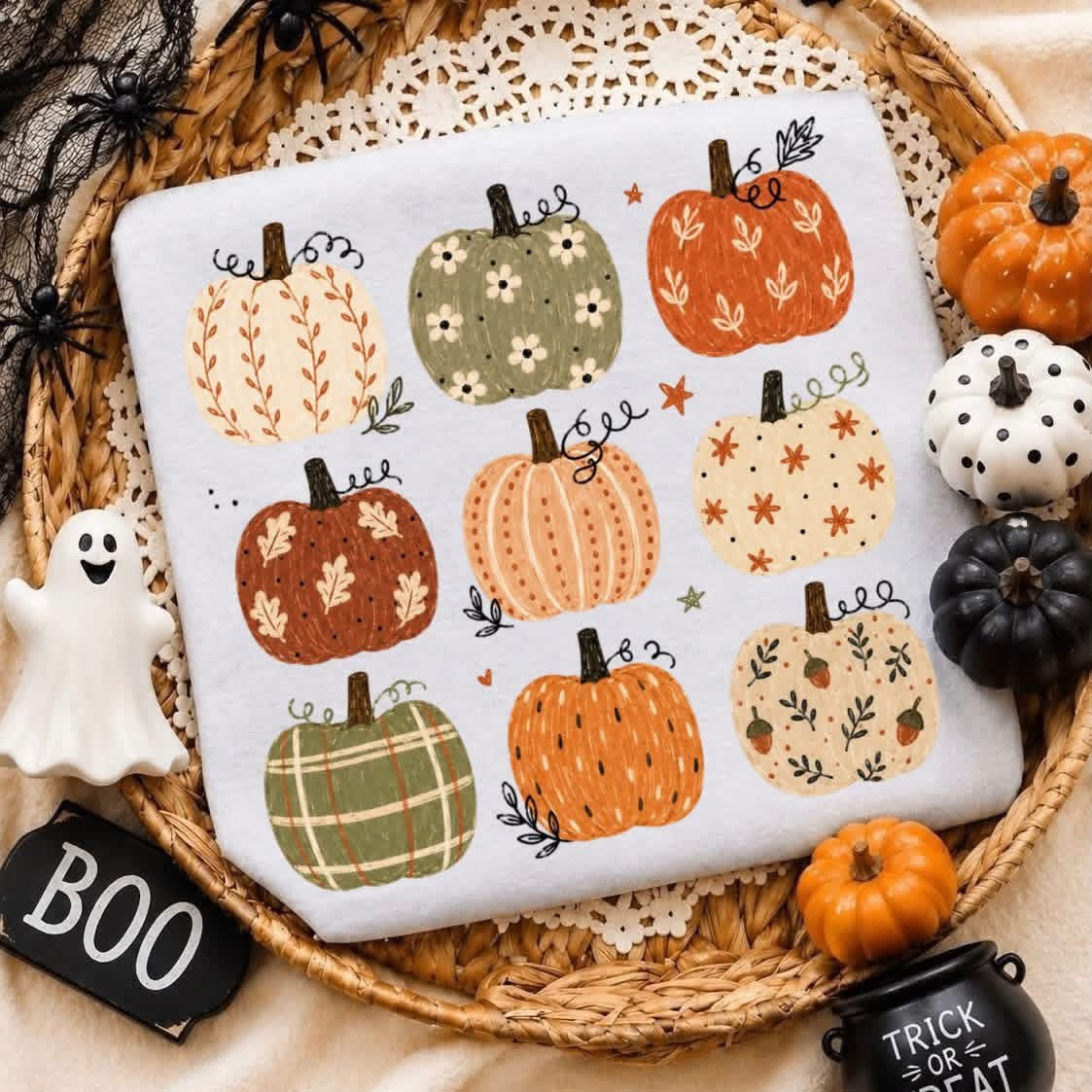 Whimsical Pumpkin Collage tee