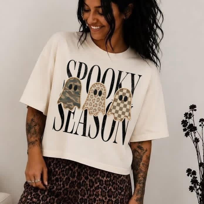 Spooky Season Ghost Trio tee