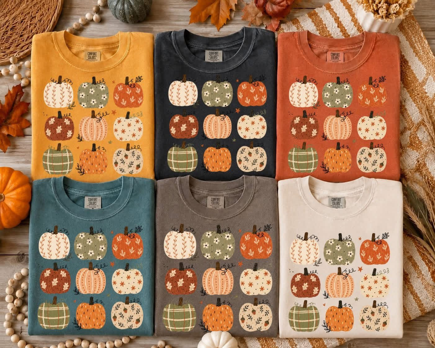 Whimsical Pumpkin Collage tee