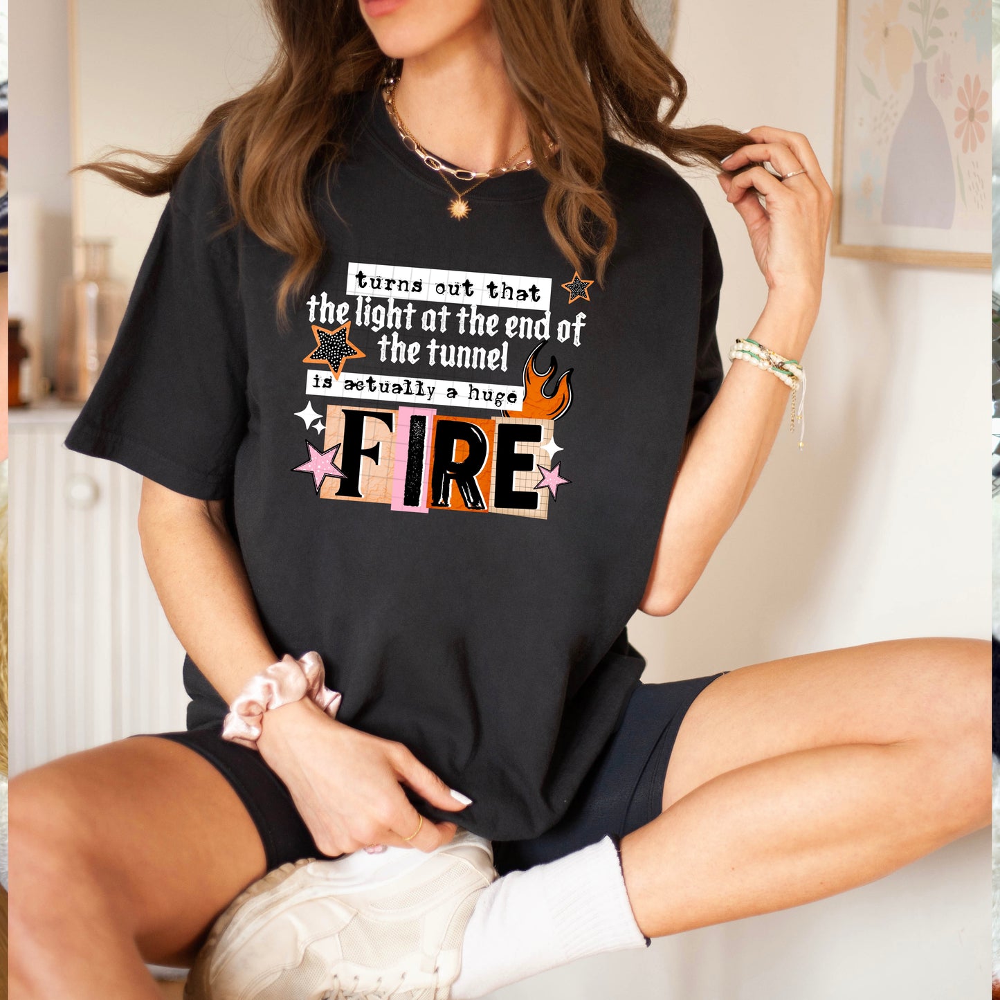 Light at the end of the Tunnel tee (White Ink)