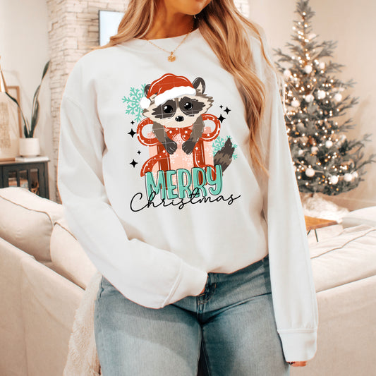 Merry Christmas Raccoon tee
