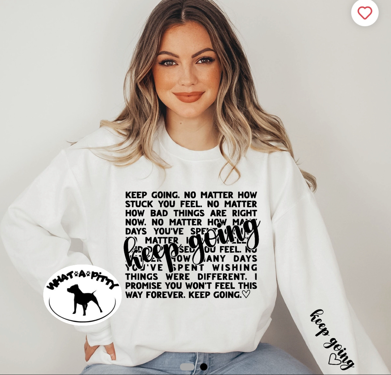 Keep Going sweatshirt with sleeve design
