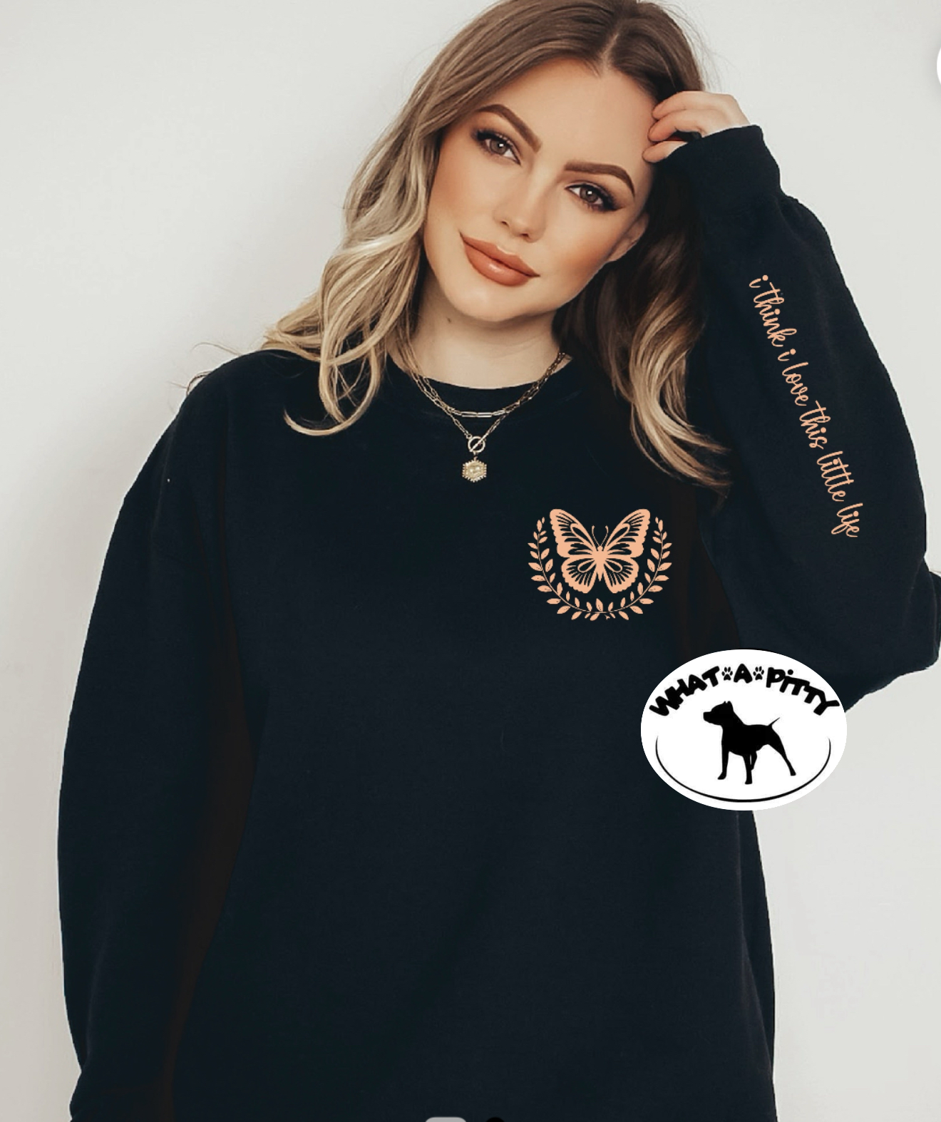 I think I love this little life sweatshirt with sleeve design