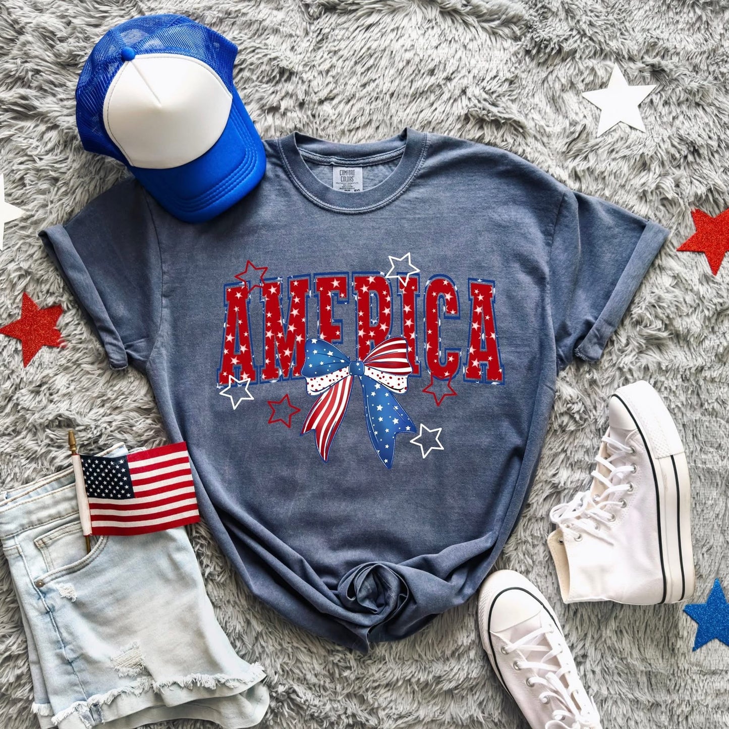 Varsity America Bow and stars tee