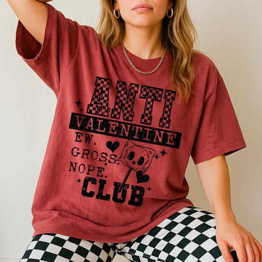 Anti Valentine Club tee (black ink)