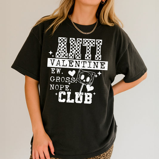 Anti Valentine Club tee (white ink)
