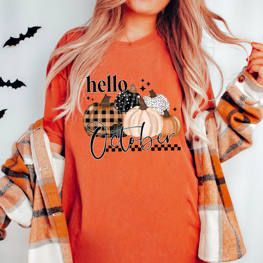 Hello October tee