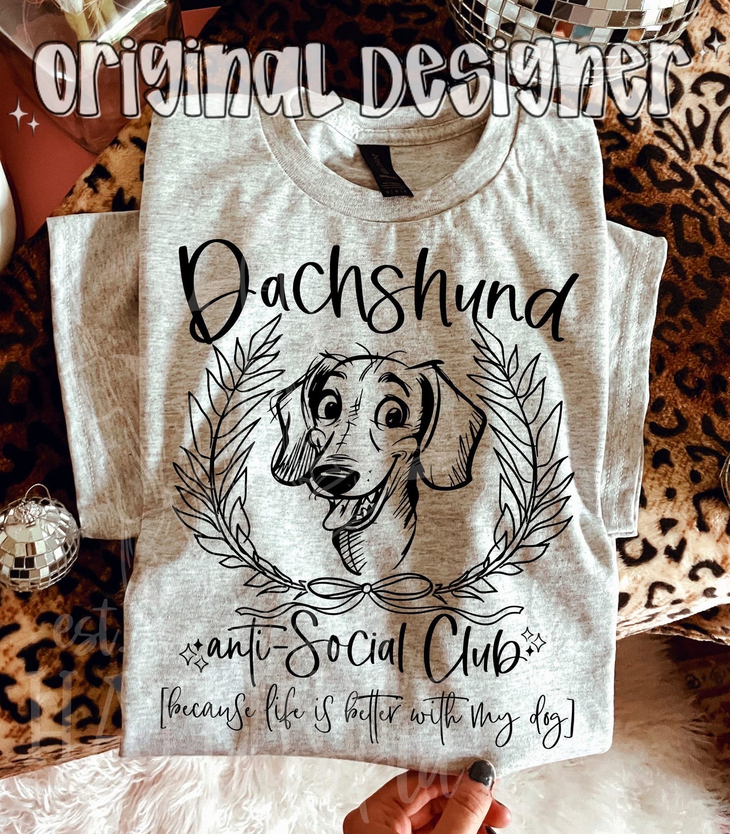 Dog Anti-Social Club tee - Over 40 breeds to choose from!