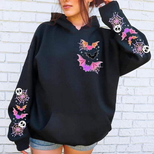 Colorful Bats, Skulls, and Webs sweatshirt