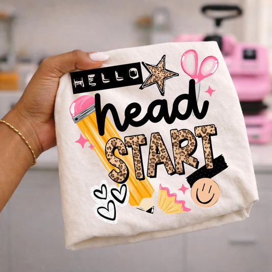 Hello Head Start pencil tee