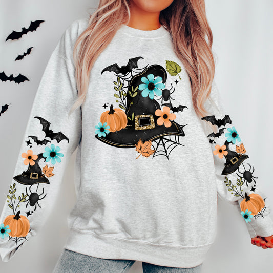 Witch Hat sweatshirt with sleeve designs