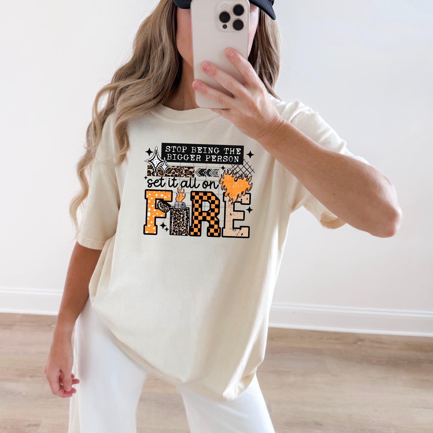 Set it all on FIRE tee (Black Ink)