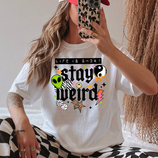 Stay Weird Alien tee (Black Ink)