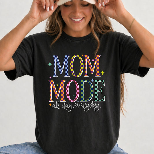 Mom Mode all day everyday tee (White Ink)