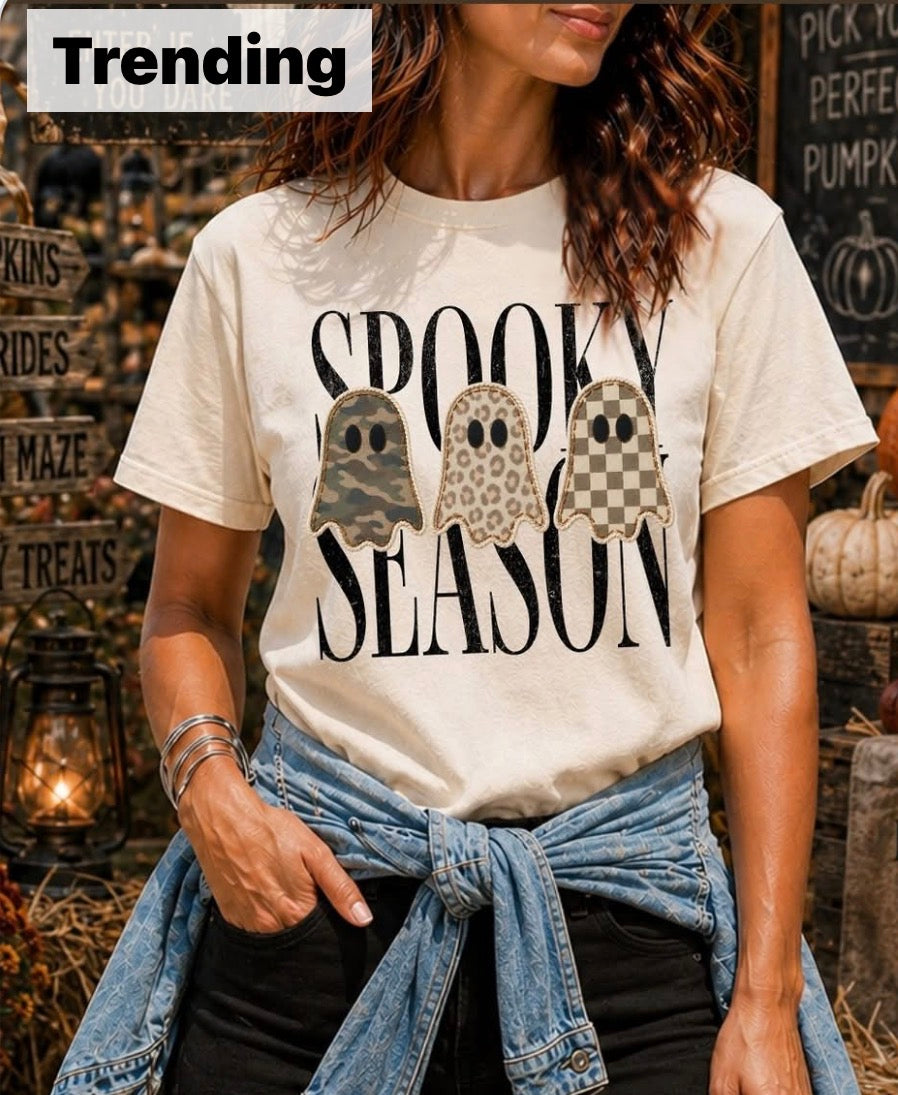 Spooky Season Ghost Trio tee