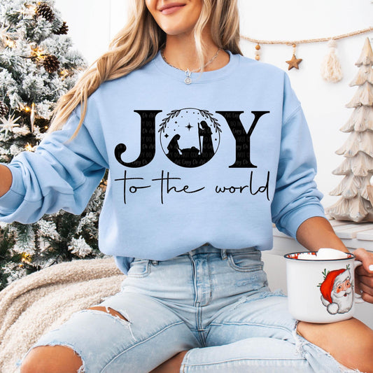 Joy to the World black ink sweatshirt