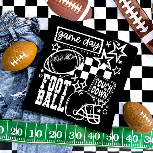 Football collage tee (White Ink)