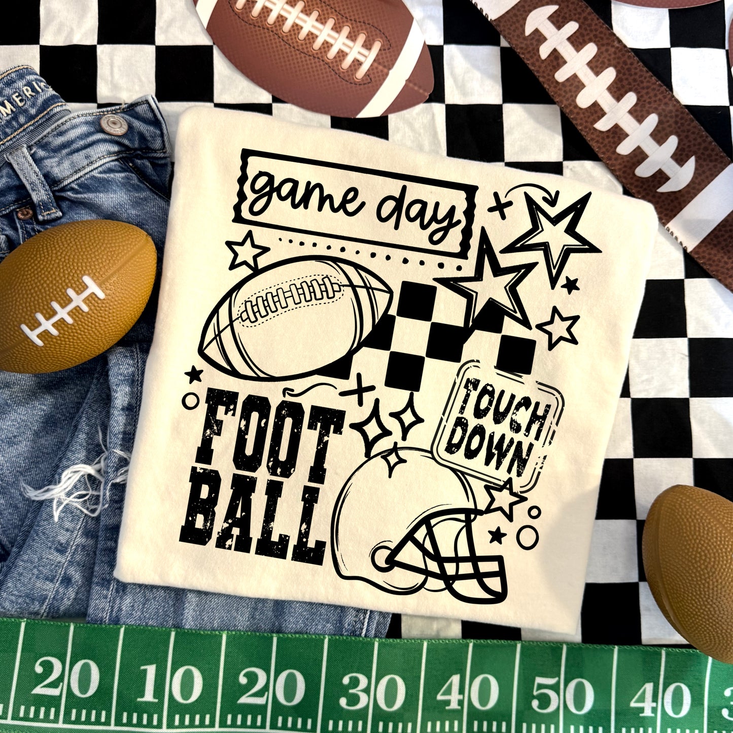 Football collage tee (Black Ink)