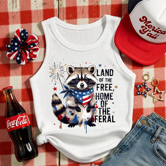Land of the Free Home of the Feral tee