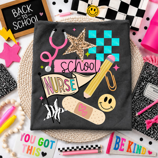 School Nurse Collage tee