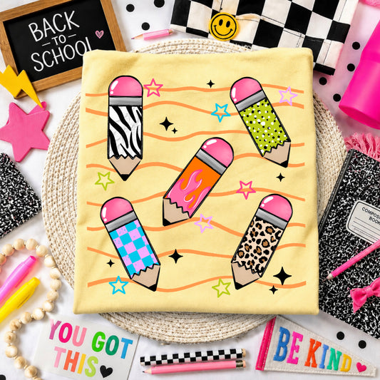 Coquette Colorful Pencils tee -YOUTH