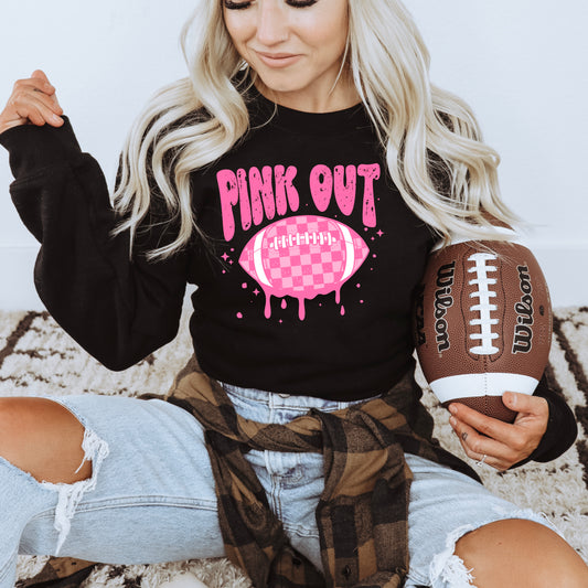 Checker Pink Out Football tee