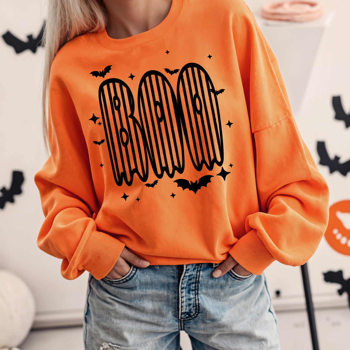 Striped BOO tee (Black Ink)