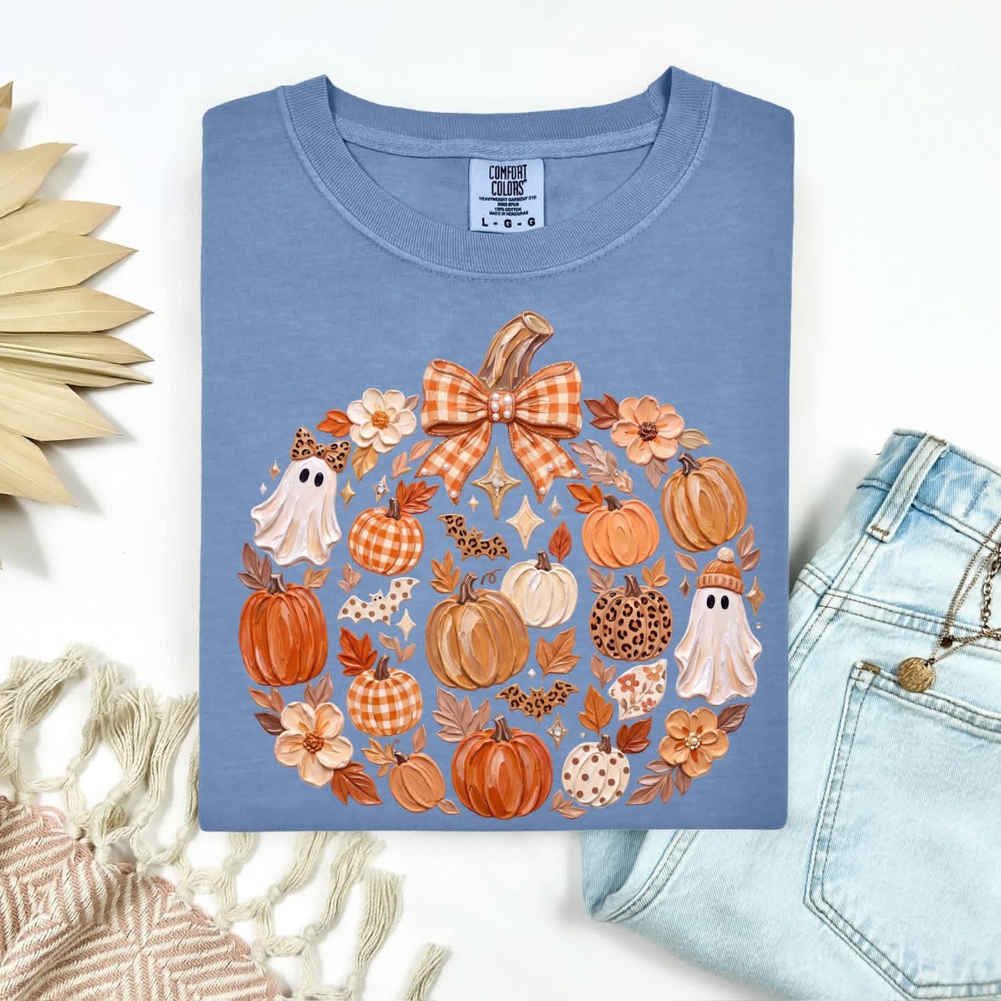Faux hand painted Fall Pumpkin tee