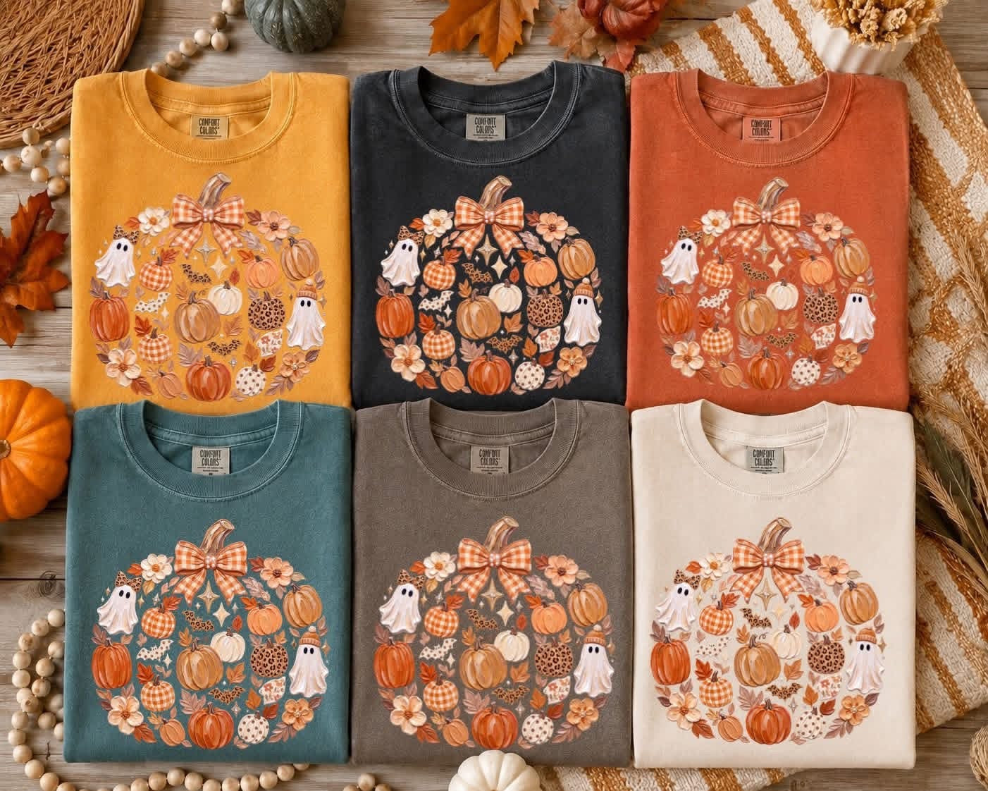 Faux hand painted Fall Pumpkin tee