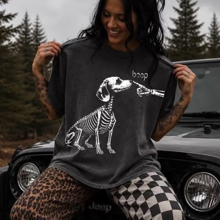 BOOP! Skellie Dog with Long Ears tee