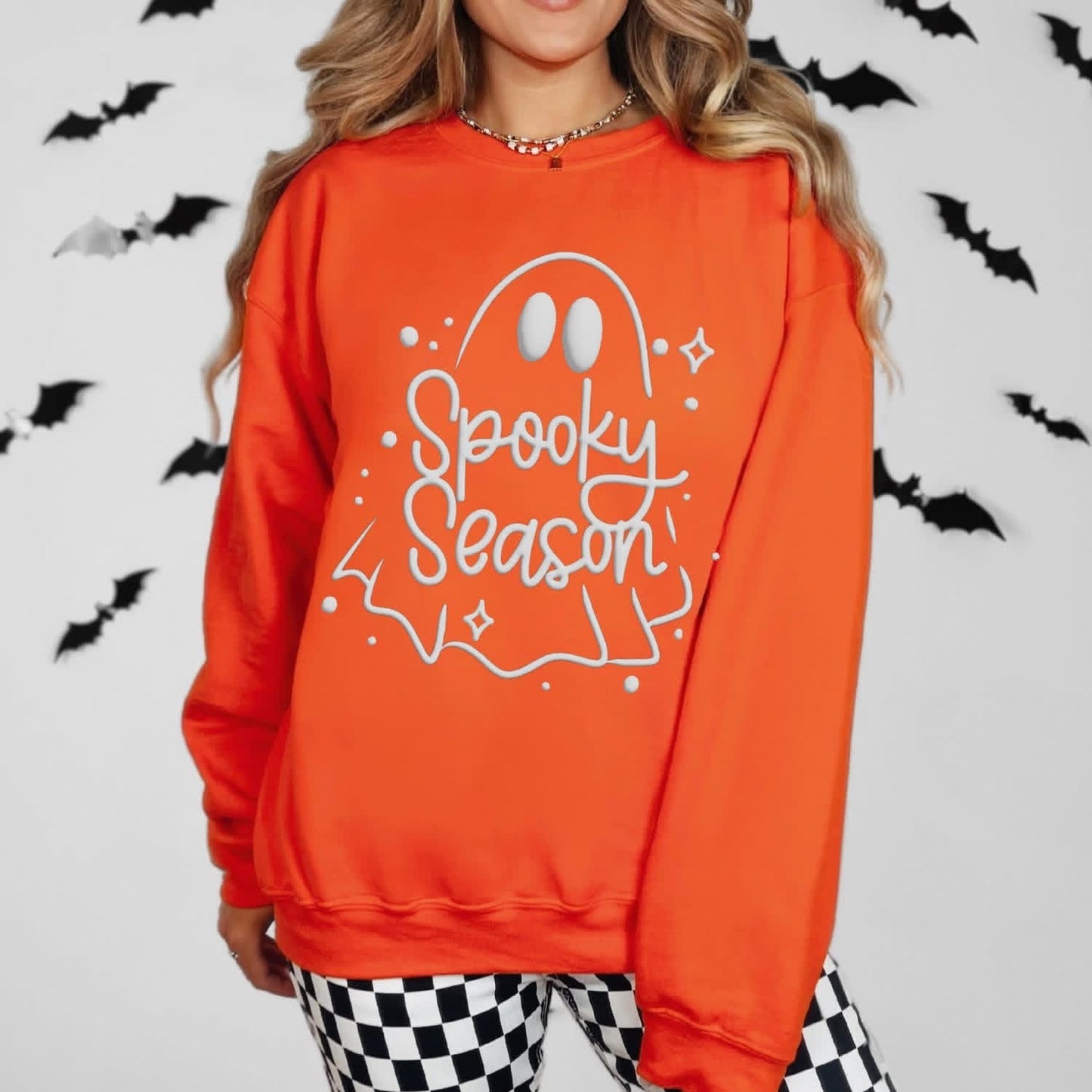 Puff Print - Spooky Season Ghost Outline tee