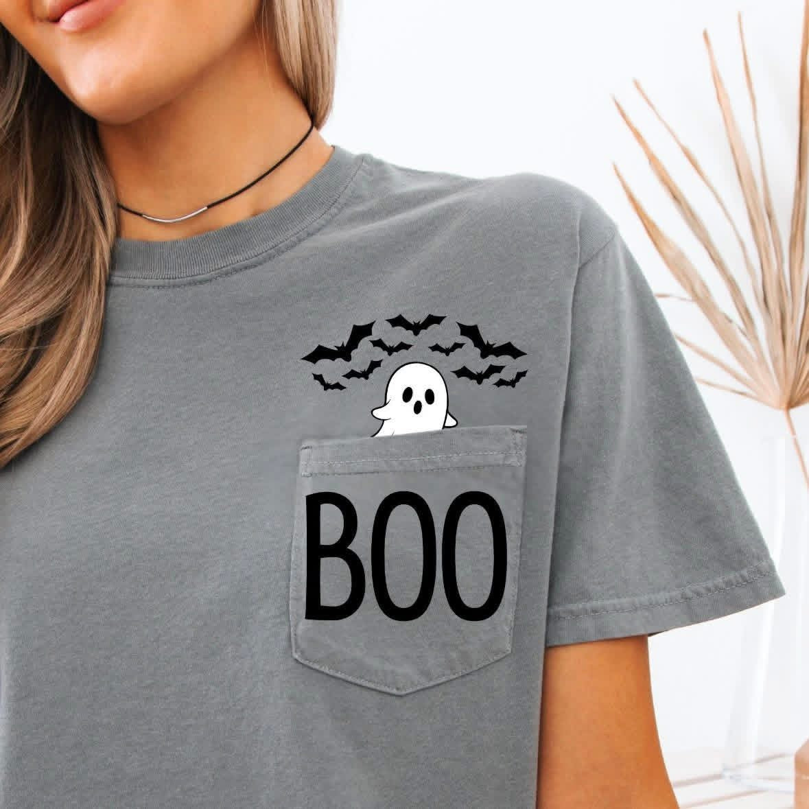 Boo Pocket Comfort Colors tee