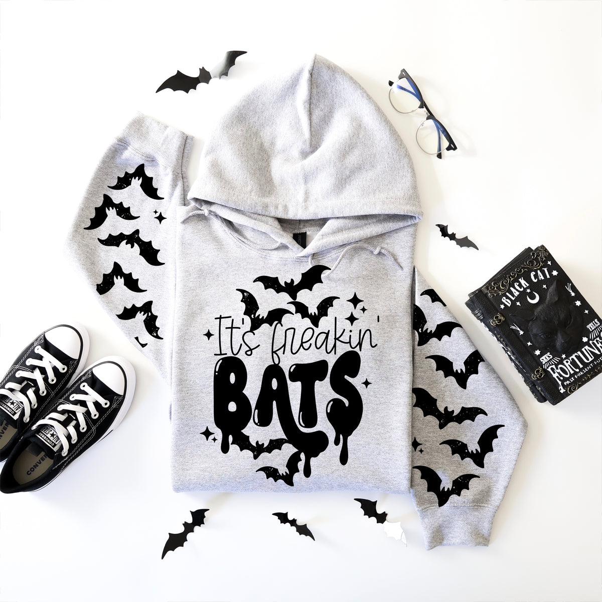 It's freakin Bats! sweatshirt with sleeve designs
