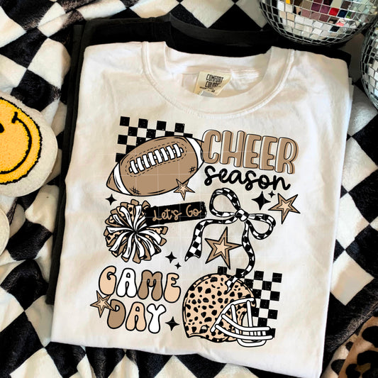 Football Cheer Season Pompoms tee