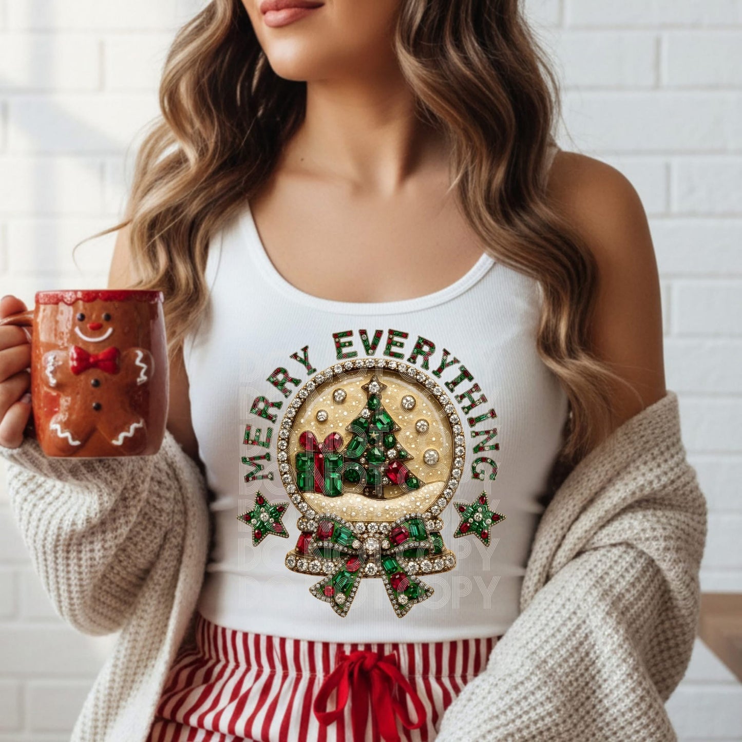 Merry Everything faux Jewels sweatshirt