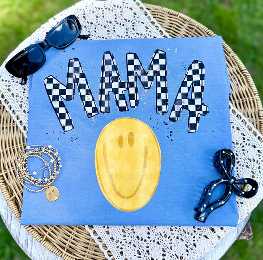 Checkered MAMA Smiley tee