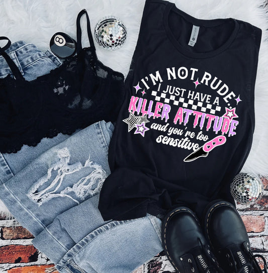 Killer Attitude tee (White Ink)