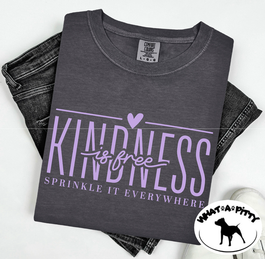 Kindness is Free tee (Lavender ink)