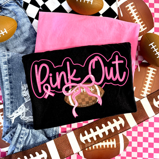 Checker Pink Out Football tee
