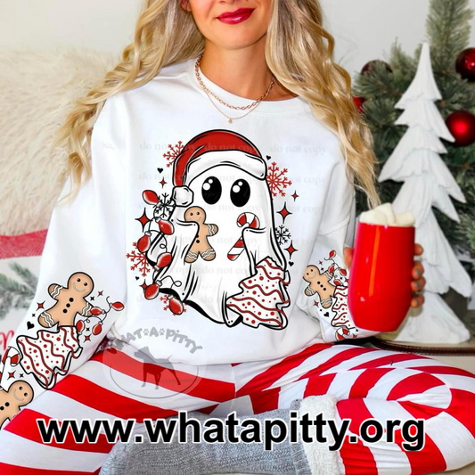 Christmas Ghost sleeve design sweatshirt