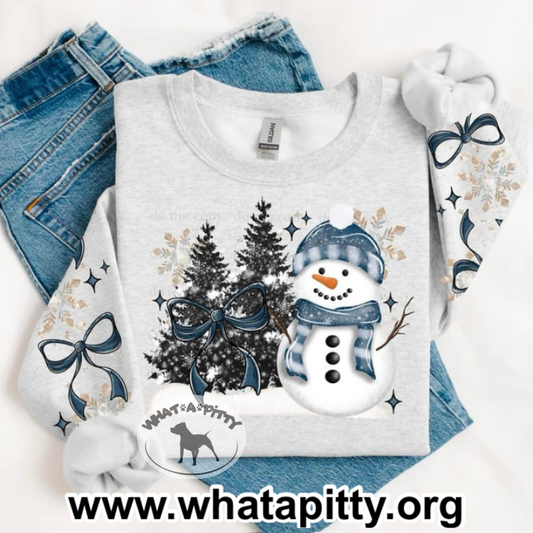 Winter Wonderland Snowman sleeve design sweatshirt