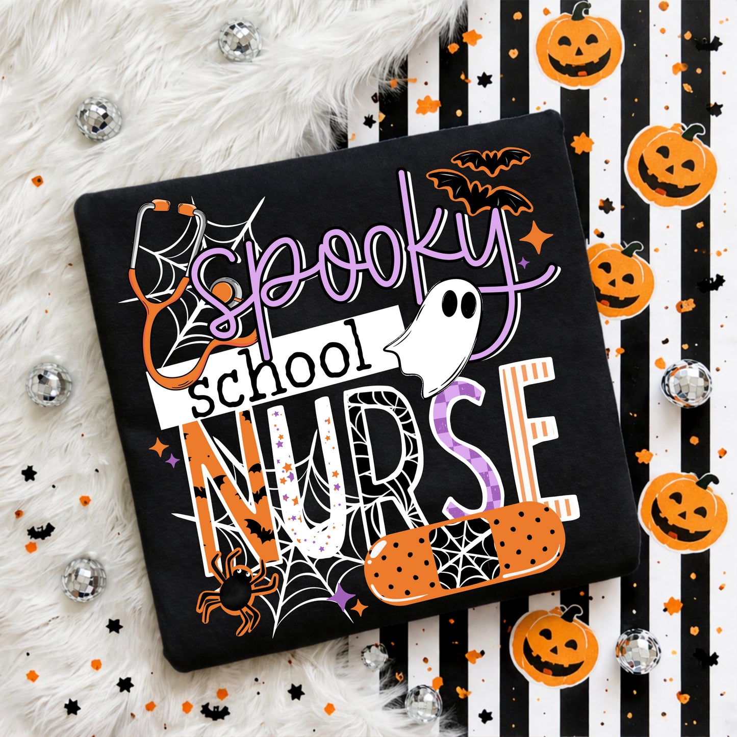 Spooky School Nurse tee (White Ink)