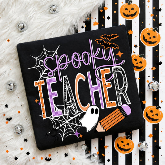 Spooky Teacher tee (White Ink)