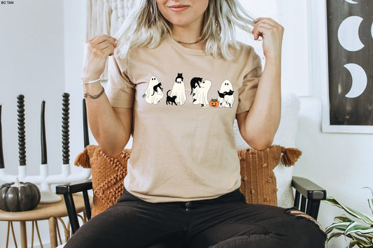 Ghosts with Black cats tee